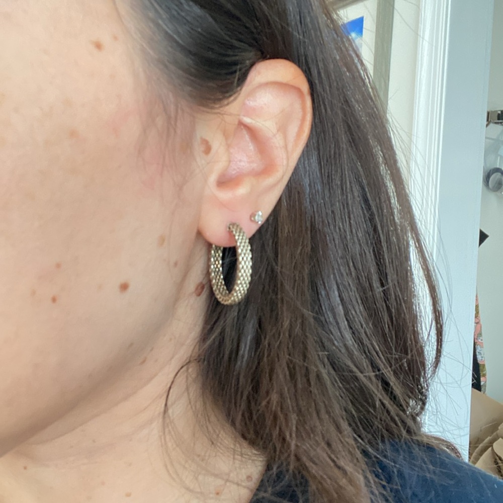 Vintage Tiffany Medium Somerset Mesh Hoop Earrings
